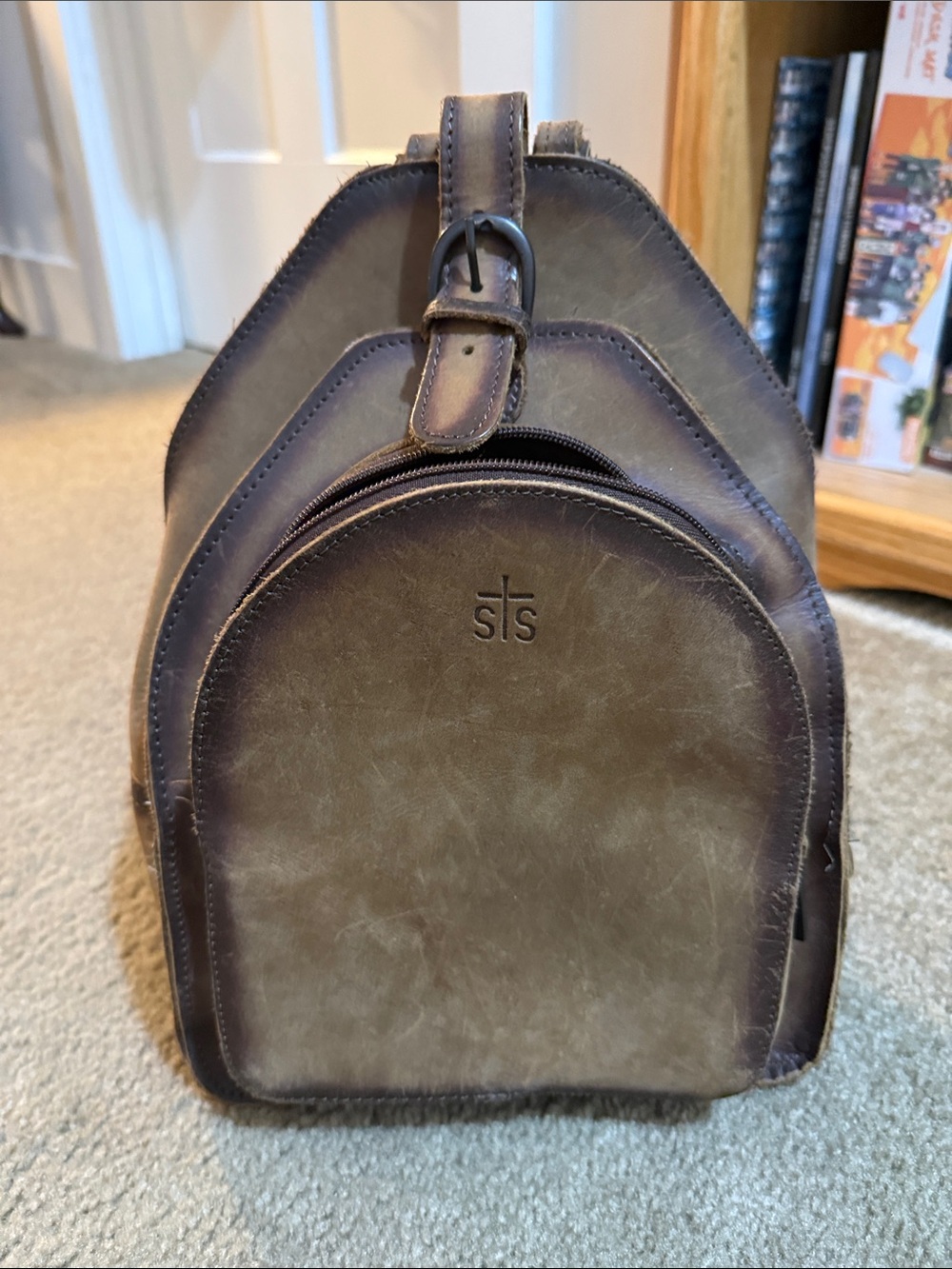 STS Ranchwear Distressed Brown Leather Sling Bag